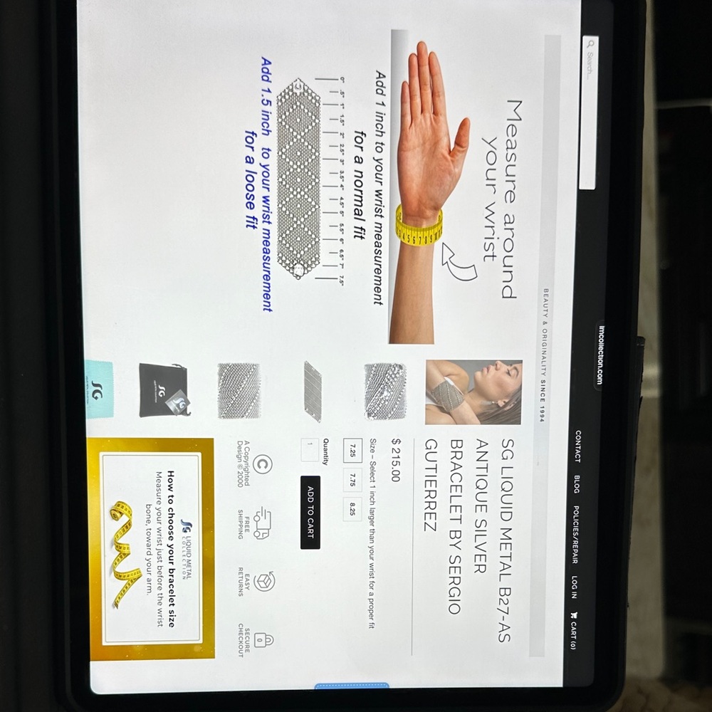 SG Liquid Metal TB27-N Chrome Finish Bracelet by Sergio Gutierrez - Picture 2 of 7